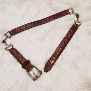 Brighton Brown Leather Horsebit Belt M